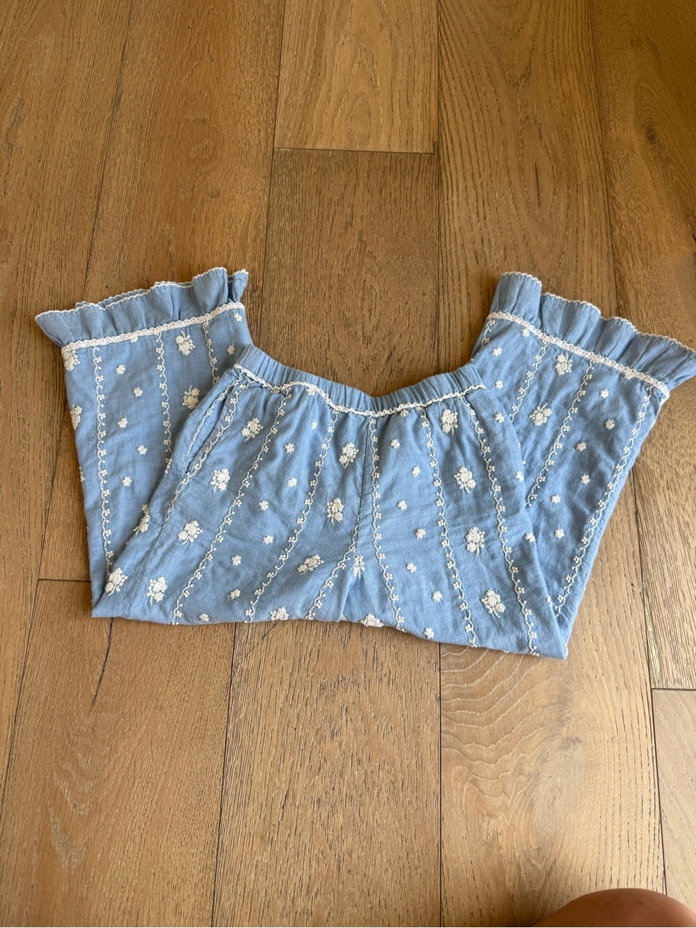 Zara Blue Embroidered Girls Two-Piece Set - Picture 5 of 7
